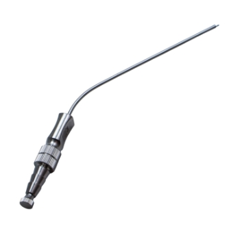 Frazier Suction Tube, 7 French (2.33mm), Angled 30 Degrees, Stylette, Thumb Plate Cutoff Hole, Working Length 4-1/2" (100mm), Overall Length 6-3/4" (171mm) 